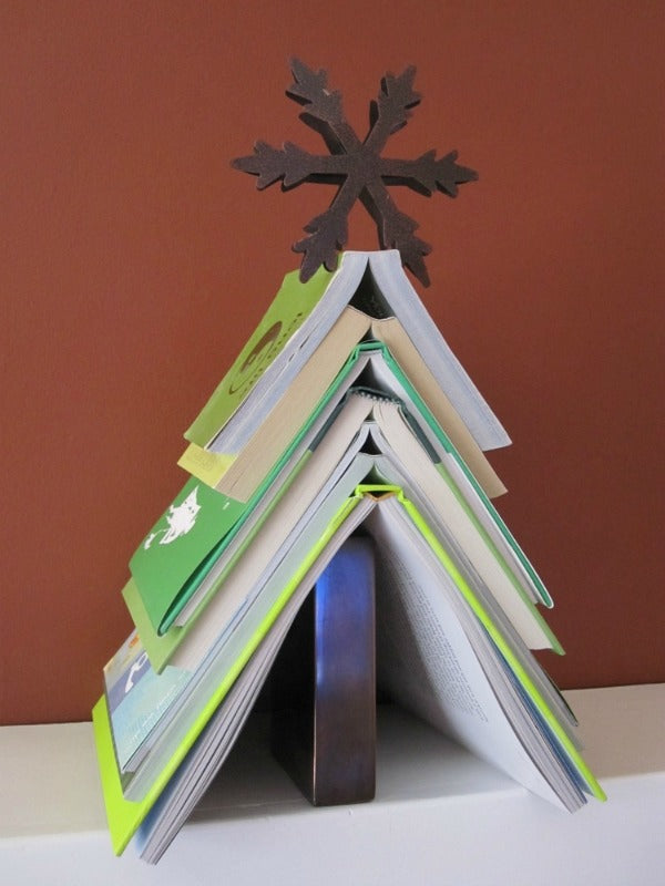 small Christmas Tree made with open books
