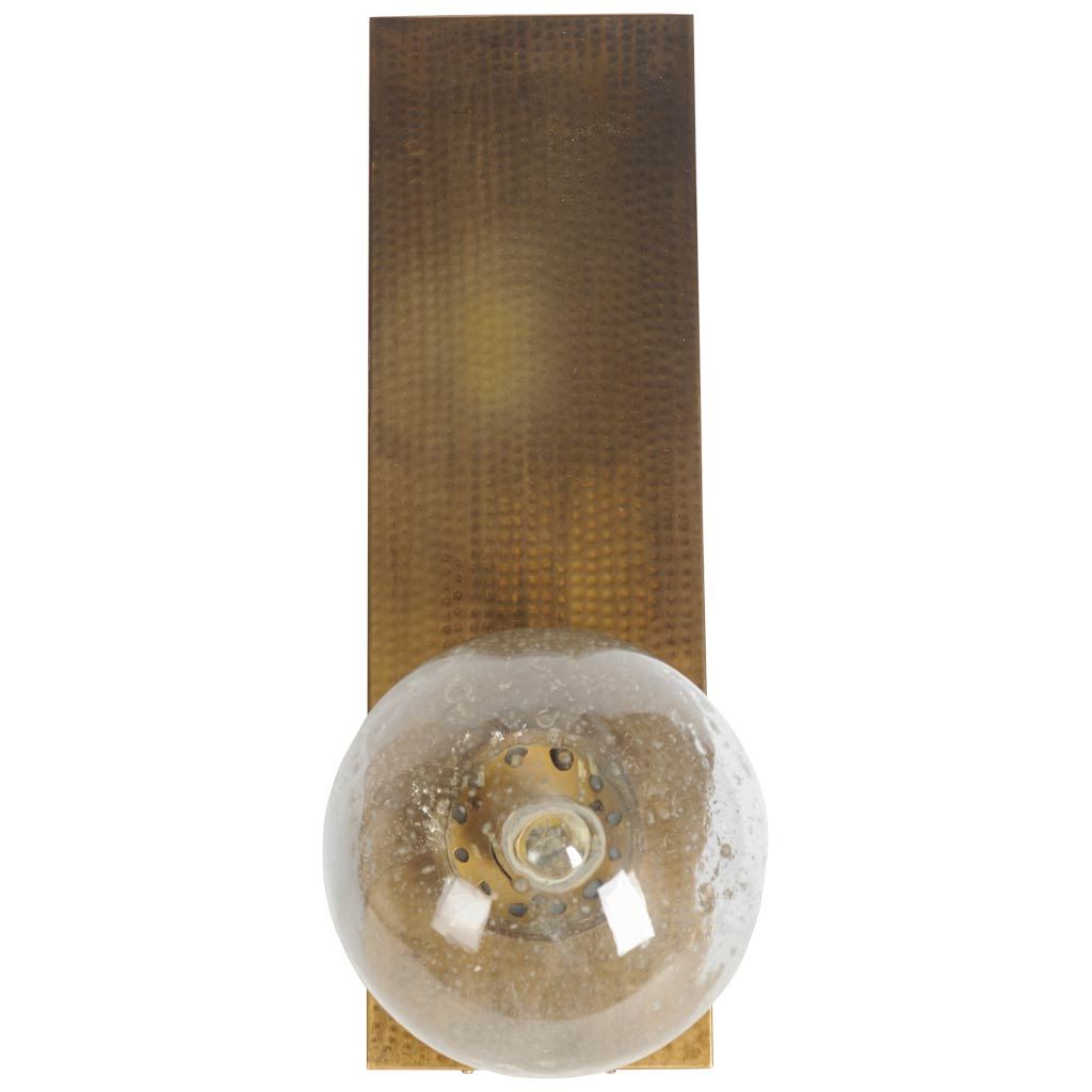 Rubeus Wall Sconce Brass Metal | Frosted Glass