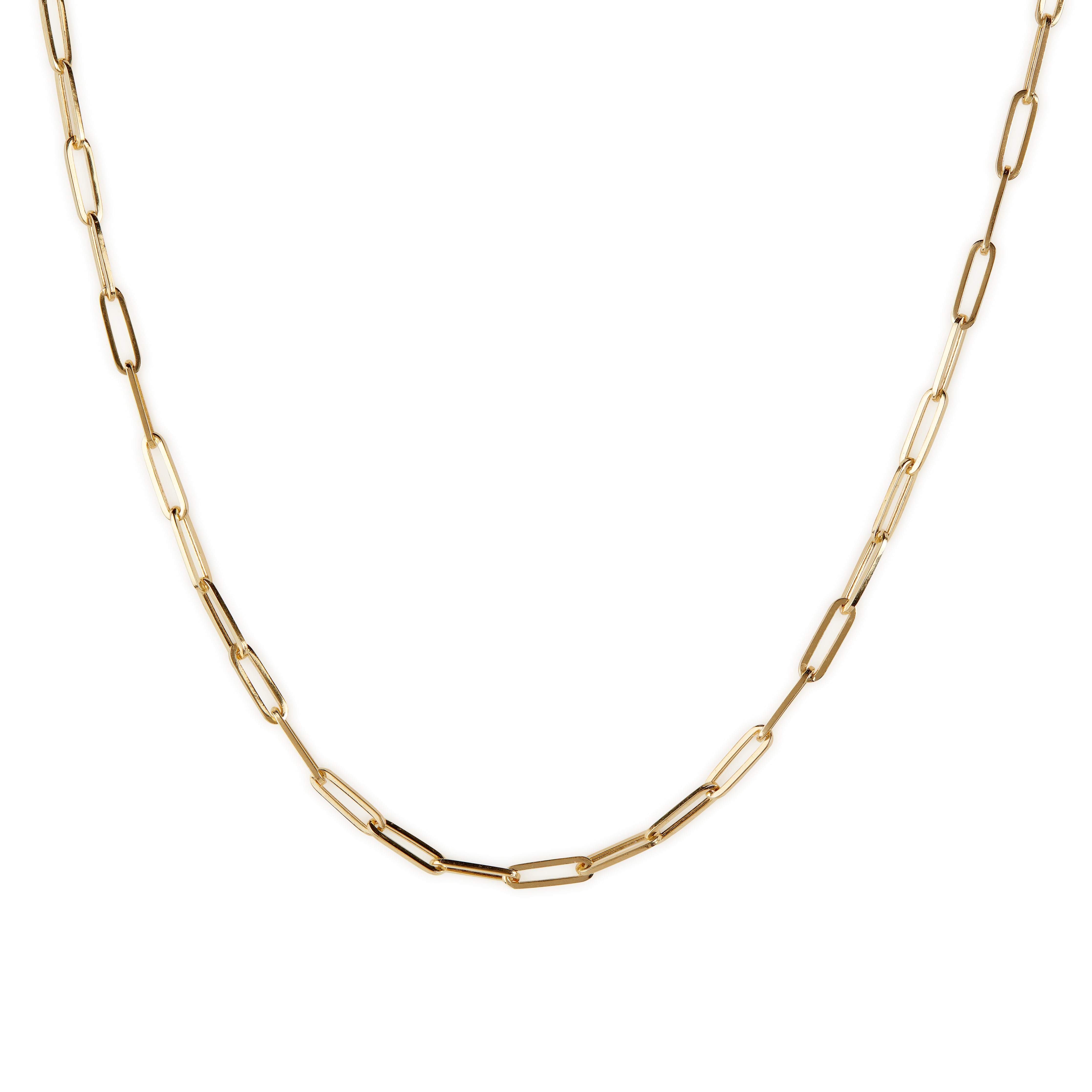 Paperclip Chain Necklace for Women in 14k Solid Gold | AGNES FINE ...