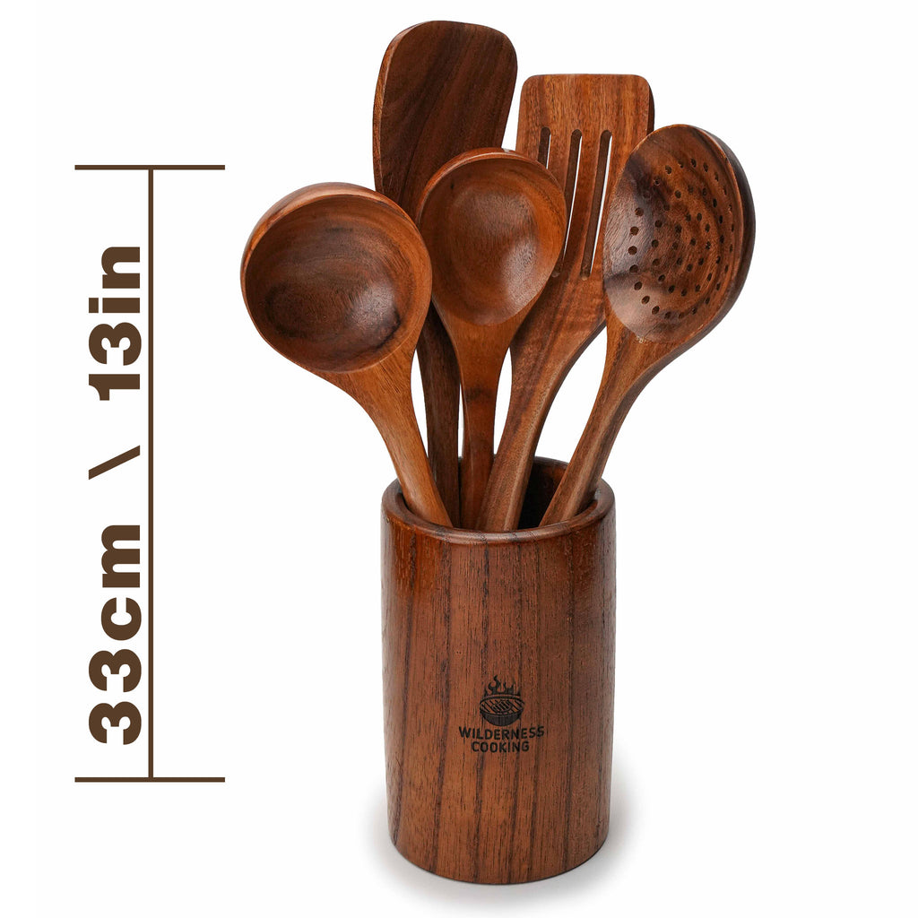 Acacia Wood Kitchen Utensils Set Includes Bread Board - Temu