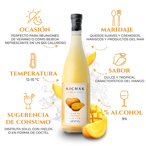 Vinos De Mango Kichák, Pack 6 Pz 750 Ml