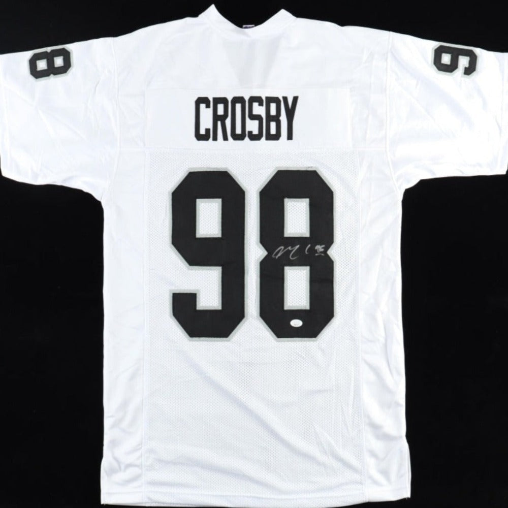 Maxx Crosby Authentic Signed White Color Rush Pro Style Jersey BAS – Super  Sports Center