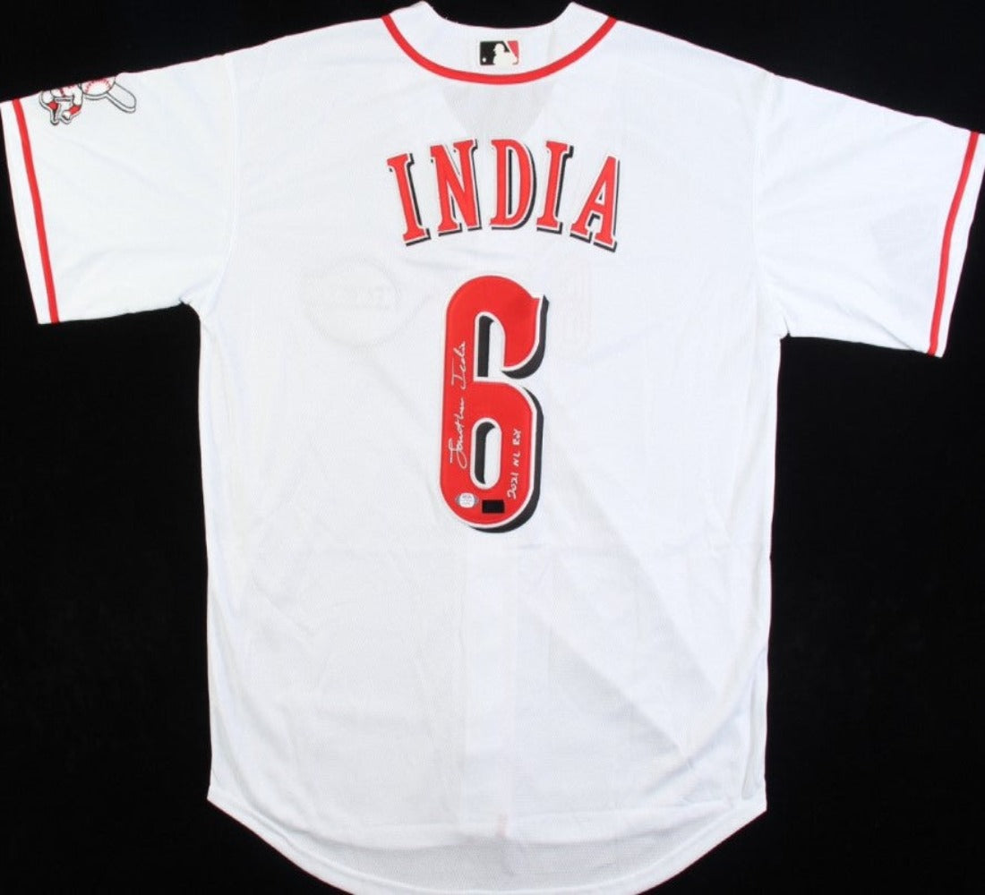 Jonathan India Cincinnati Reds Fanatics Authentic Autographed Nike  Authentic Jersey with 2021 NL ROY Inscription - White