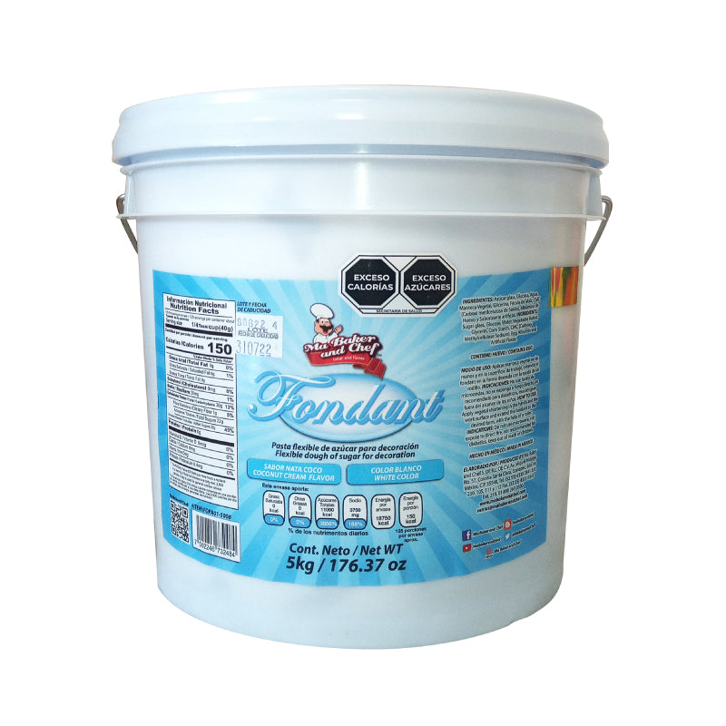 Fondant Negro Mabaker Sabor Natural O Nata Coco 500g