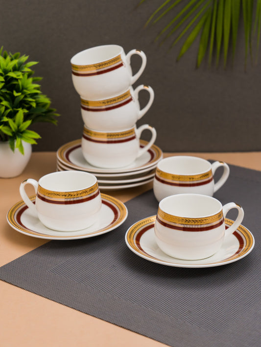 Buy Coral Aroma Cup & Saucer, 145ml, Set of 12 (6 Cups + 6 Saucers) (AS2)  Online – Clay Craft India