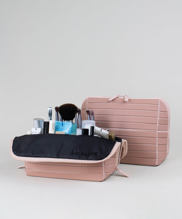 Split Makeup Bag Large Volume Toiletry Bag Folding Travel Makeup