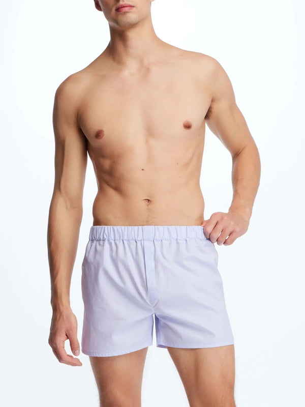 Mens Boxer Shorts Poplin Cotton White