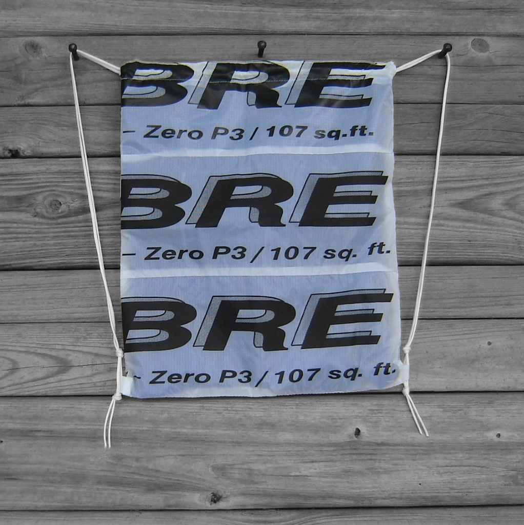 Drawstring Backpack : Sabre Parachute Logos Lined with Royal Blue Ripstop