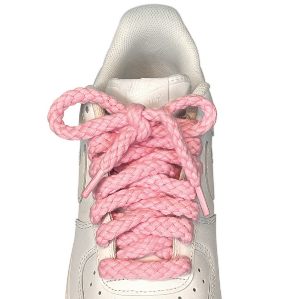 Chunky Laces - Hot Pink Shoe Laces with Clear Aglets (Pair of 2), 10mm  Thick Rope, 160cm Length, Macrame Cord Air Force 1, Rope Shoelaces in 20  Colours for Customising Trainers: : Fashion