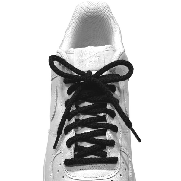 Black Thick Rope Shoelaces – Looped Laces