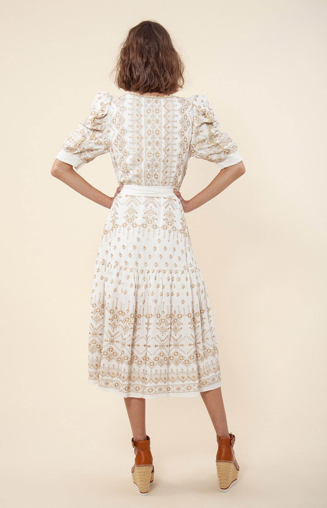 Logan Embroidered Midi Dress