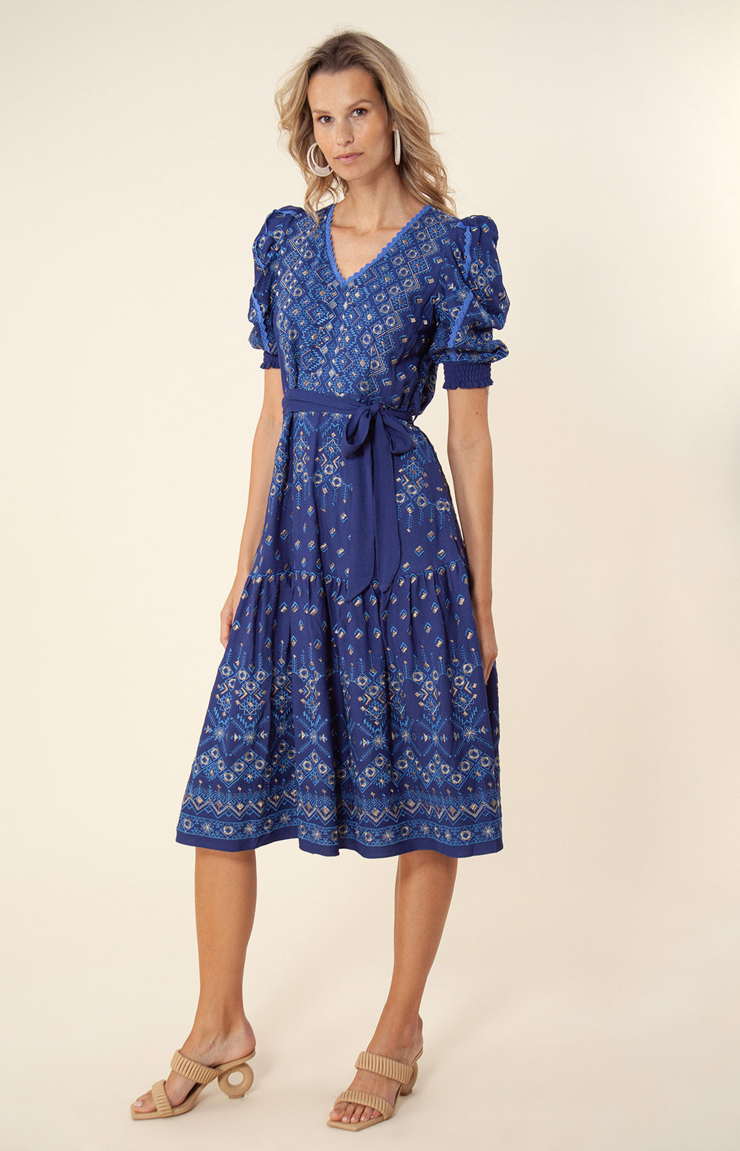 Logan Embroidered Midi Dress