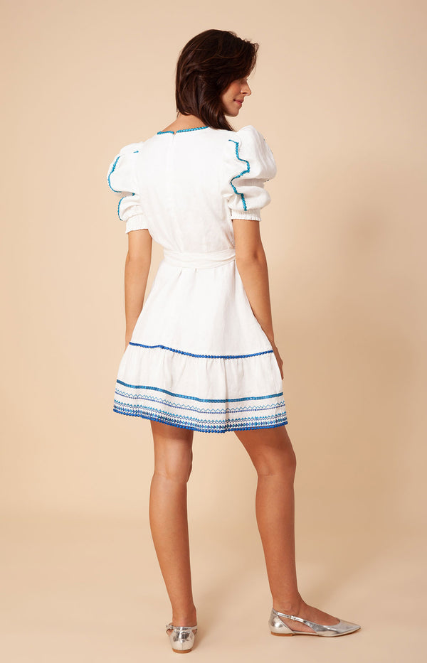 Embroidered Dominica Dress Maxi Linen