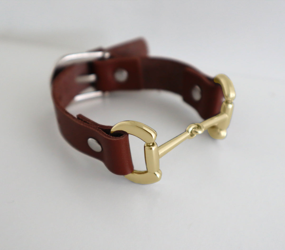 leather horse bit bracelet