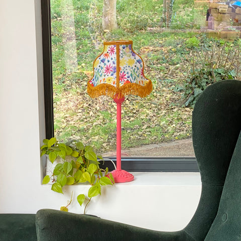 Hand sewn lampshade recently completed by Cat whilst commissions were ignored.