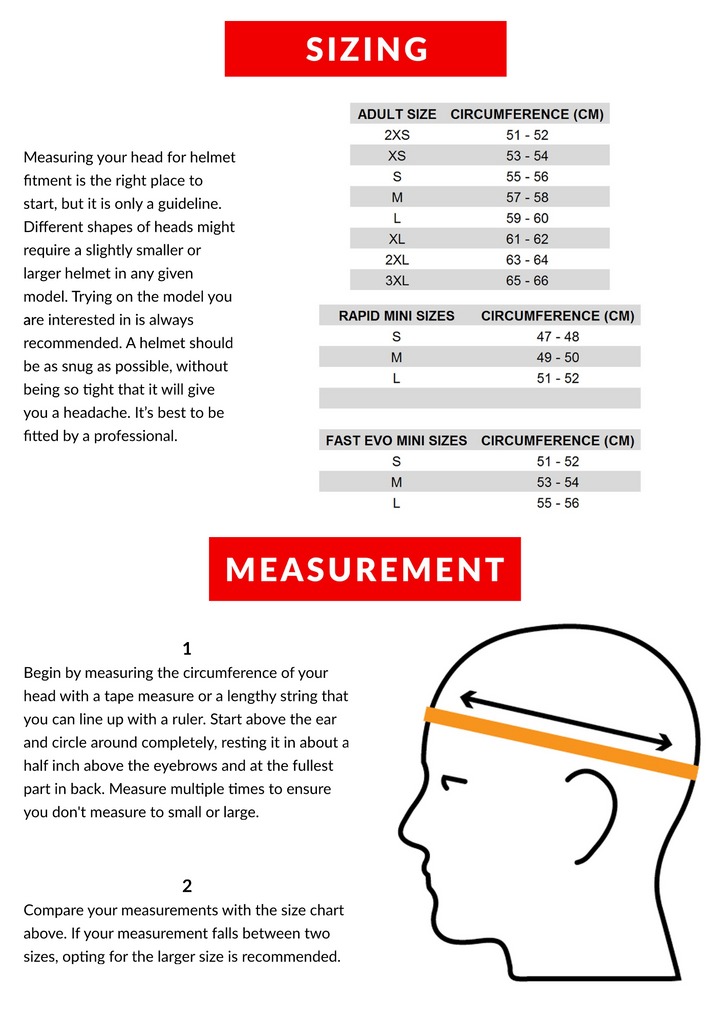 Leatt Helmet Sizing Chart