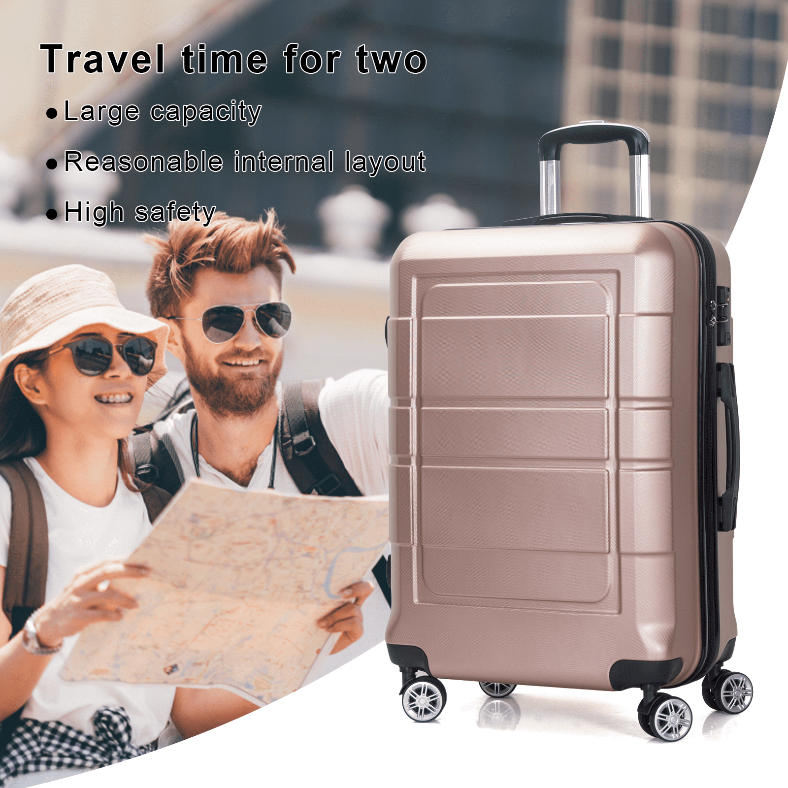 Luggage Sets TSA Lock ABS Hardshell Hardside Lightweight 3 Pcs
