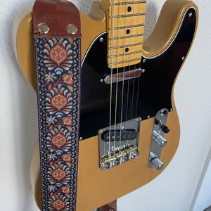 Pardo Guitar Strap model Brown Pheasant with a Fender Telecaster 52