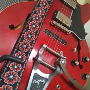 Pardo Guitar Strap model Red flowers hippie strap for guitar and bass