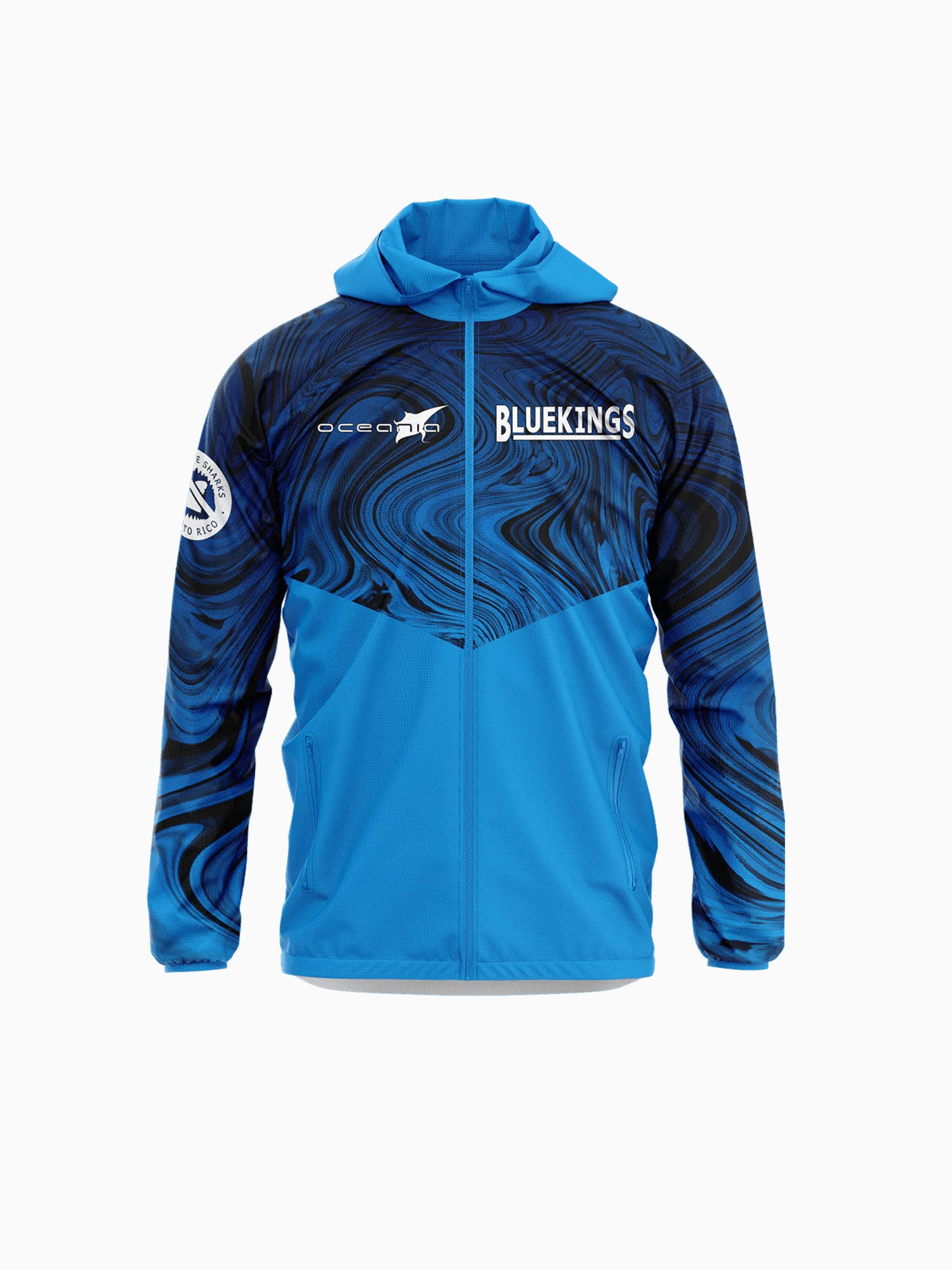 O B windbreaker blue shark poly