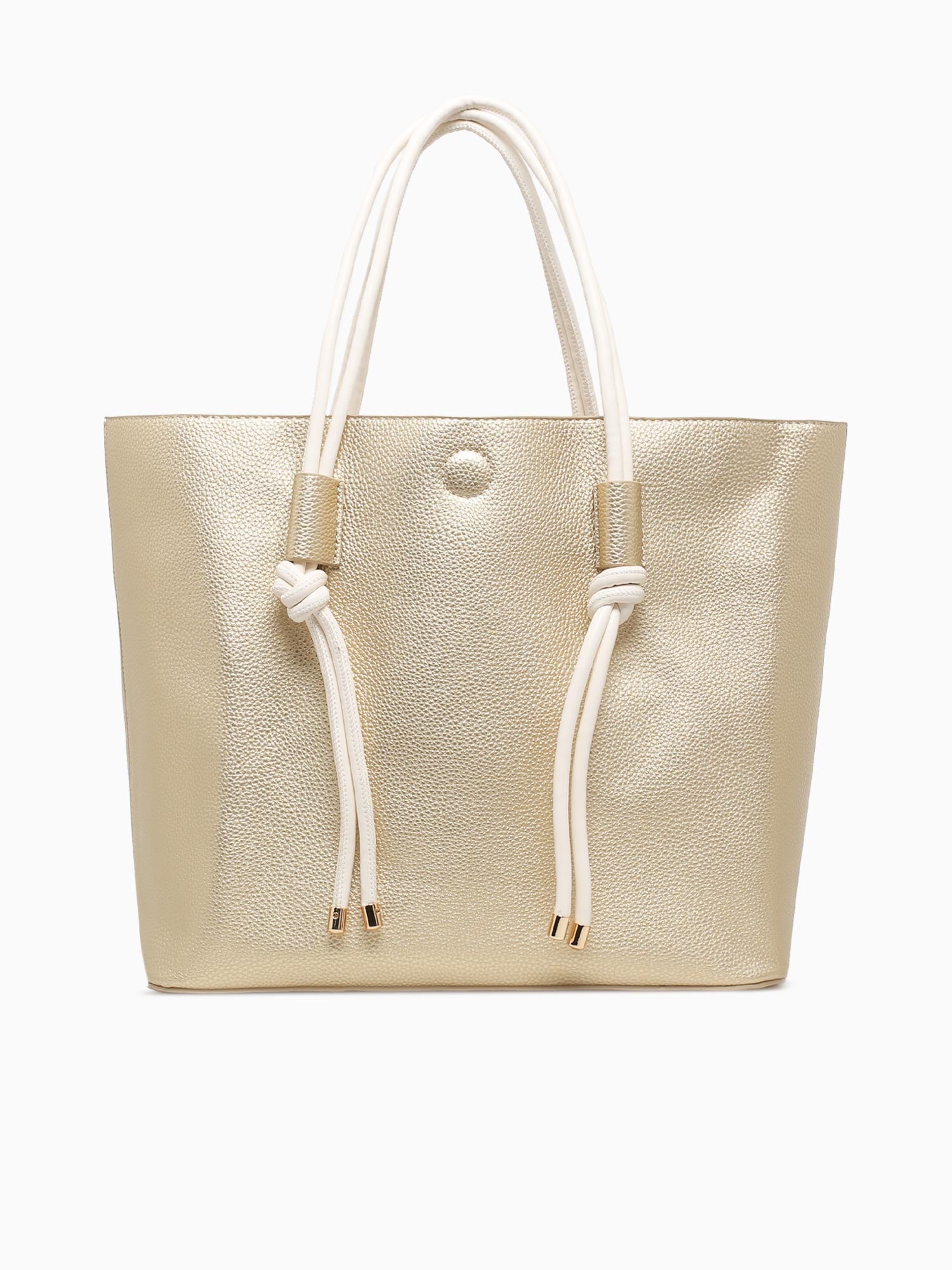 Convertible Tote Gold Off white