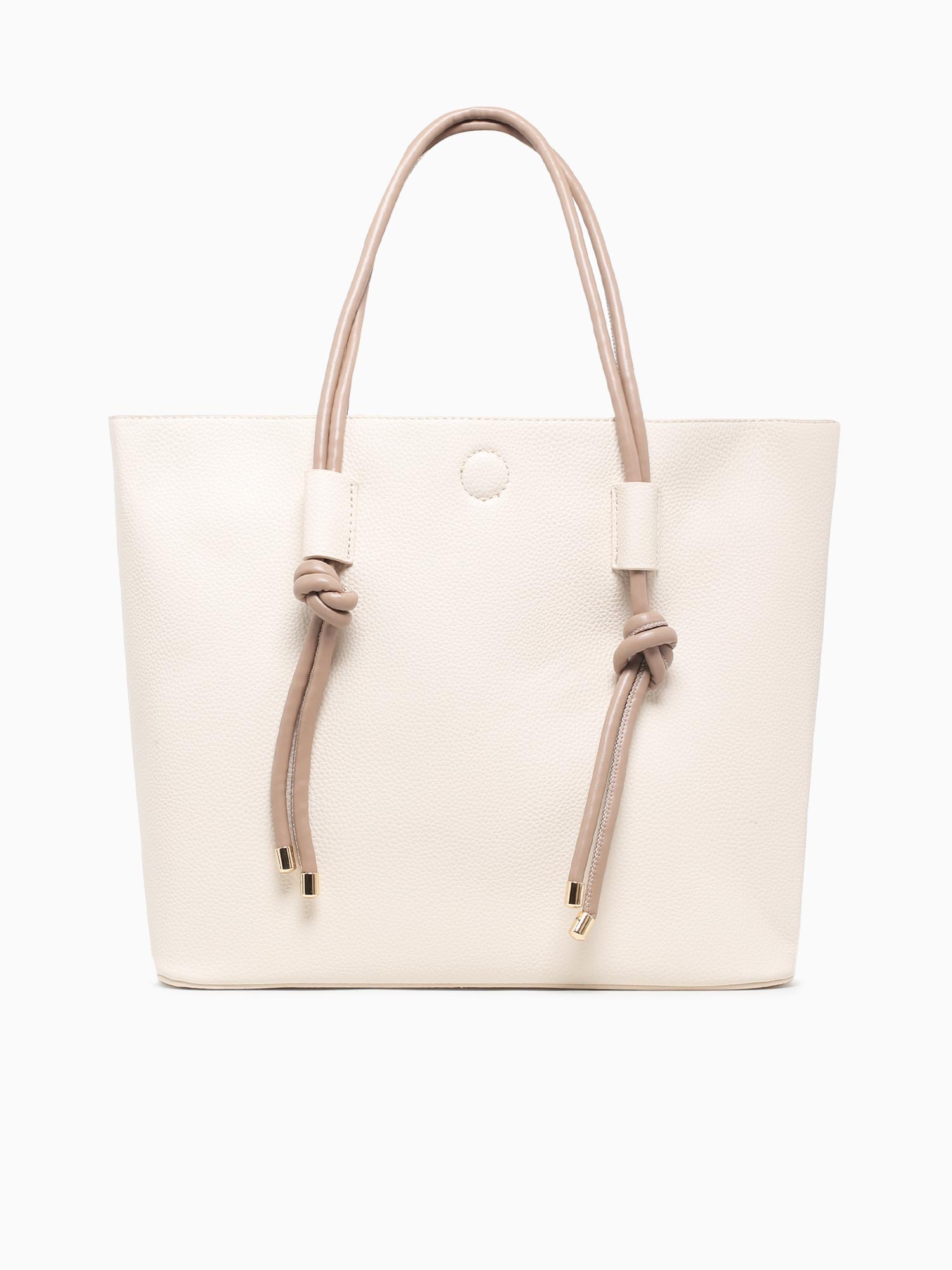 Convertible Tote Off White Taupe
