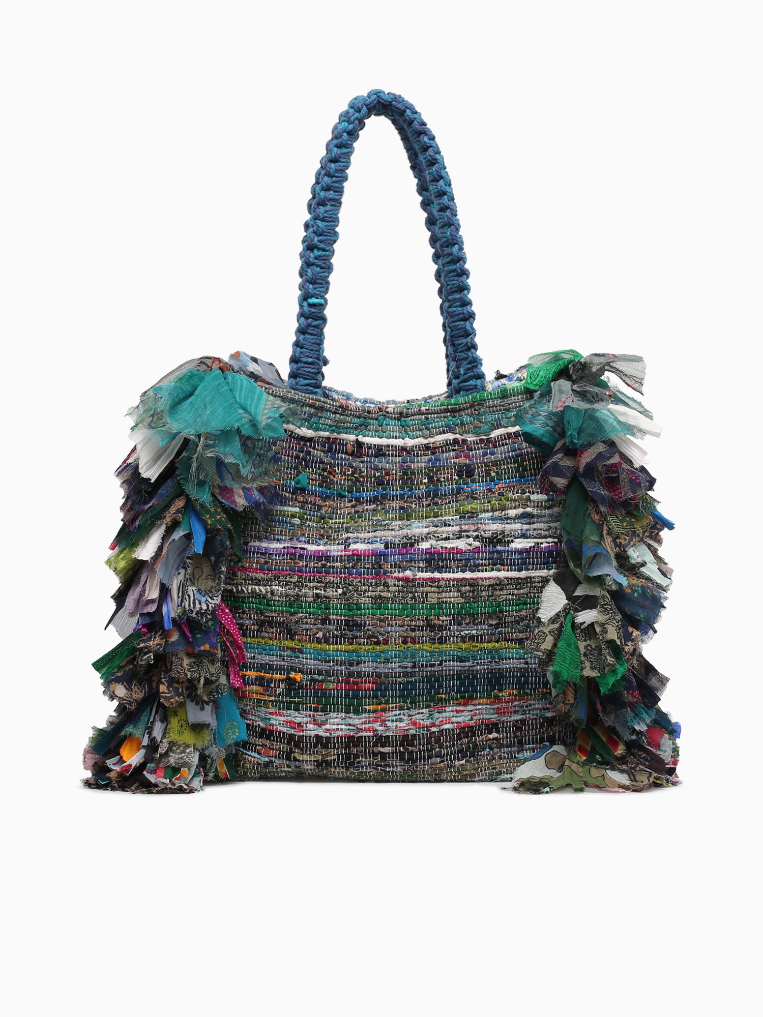 Fringed Tote Blue