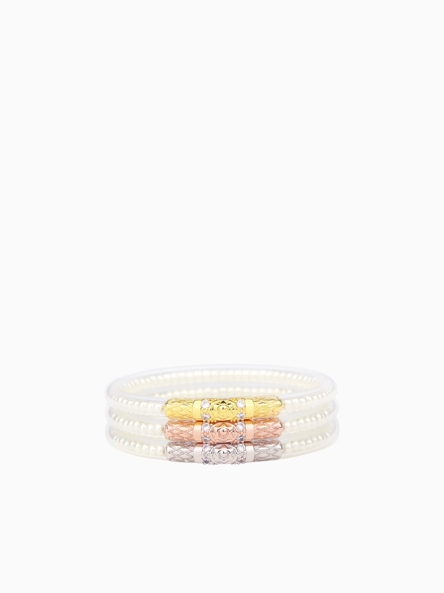 Three Queens All Weather Bangles (AWB) - White Pearls