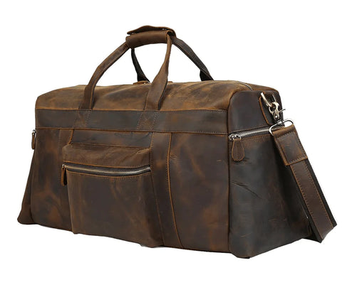 Leather Weekender Duffle Bag