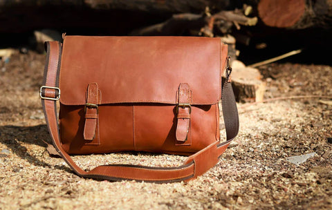 Vintage Tan Leather Briefcase