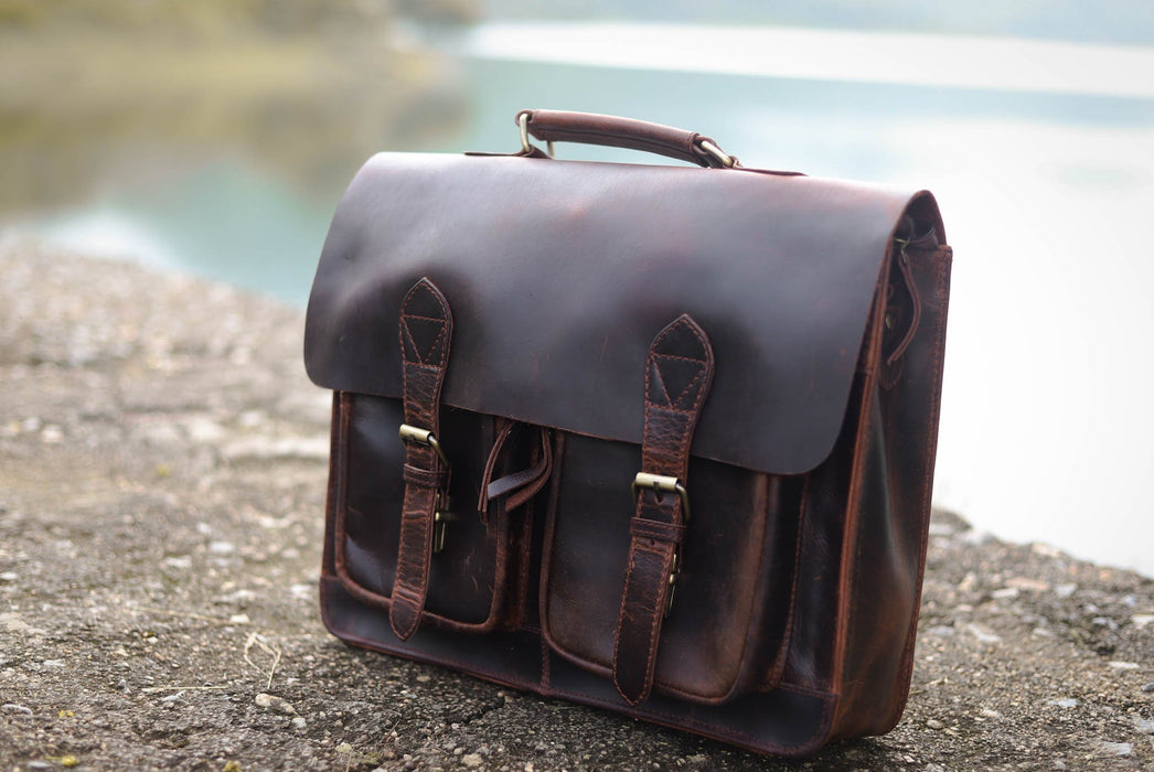Rustic Leather Satchel - Leather Bag