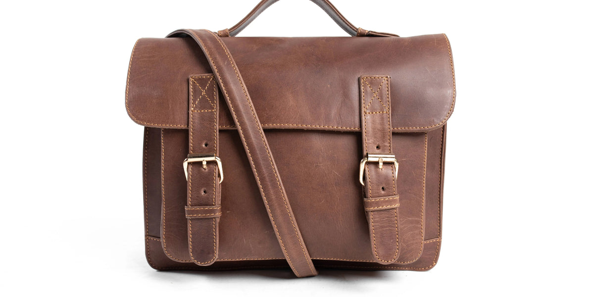 Chestnut Brown Leather Satchel — The Handmade Store