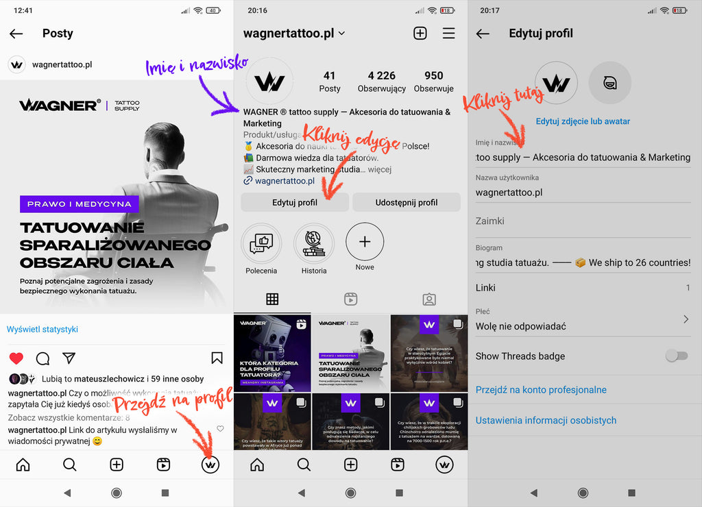 Jak edytować pole „Imię i nazwisko” na Instagramie?