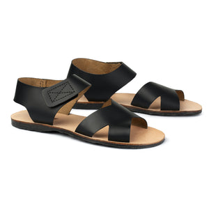 Frances Leather Sandal - Black