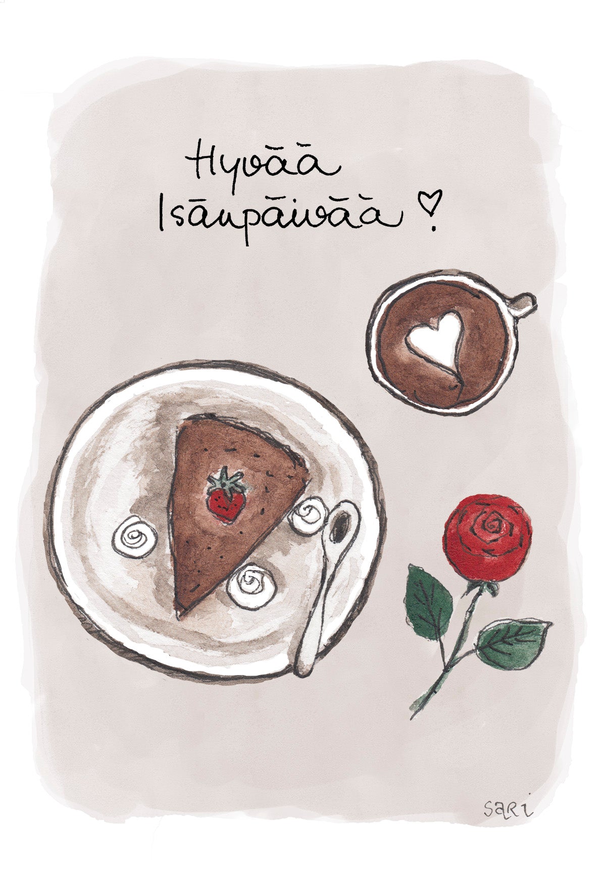 2-part card Sari's Artwork - Cake Coffees, Happy Father's Day – Putinki