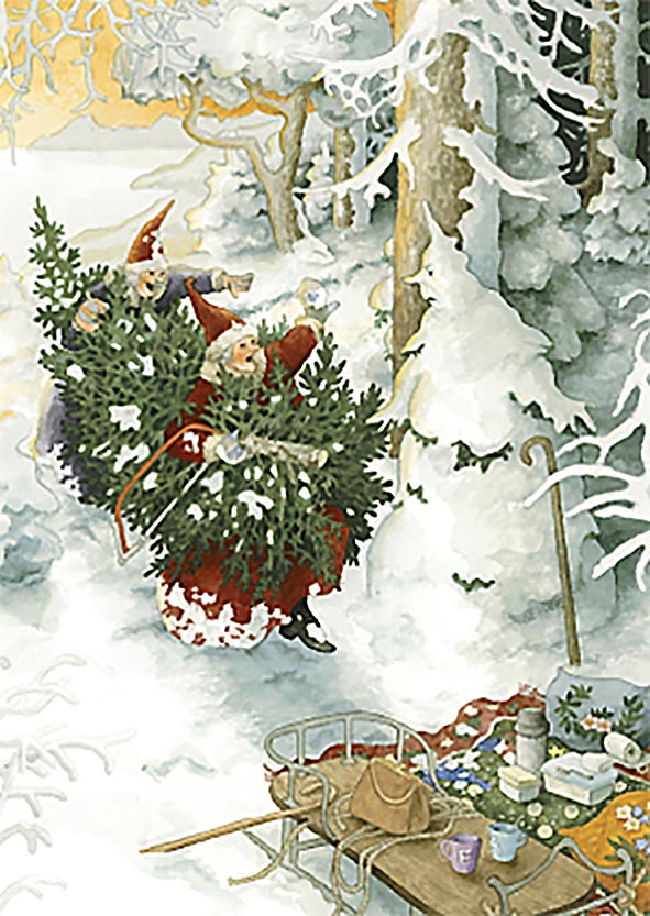 Inge Löök Christmas card - Grandmothers on a Christmas tree picking tr –  Putinki