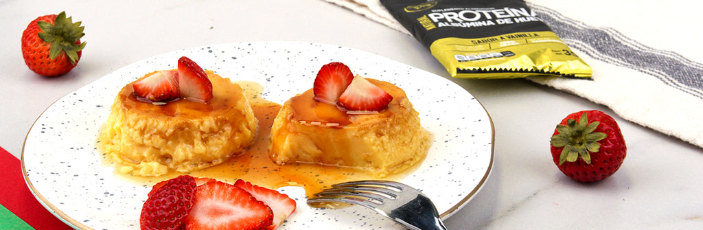 Flan de vainilla con proteína de albúmina de Huevo San Juan de vainill