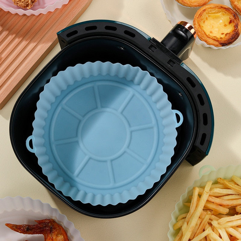 Bandeja de Silicone Reutilizável Antiaderente para AirFryer – Teu Cantinho