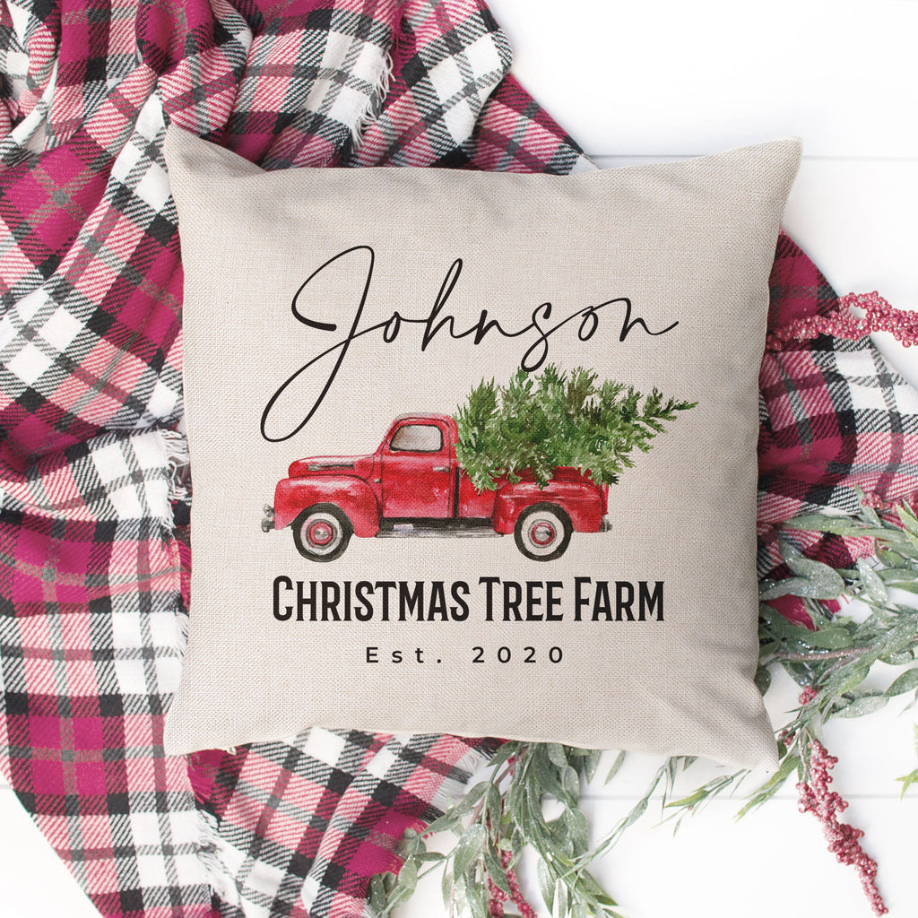 FENZA Custom Christmas Pillow Covers for Family, Linen Double Side Pri