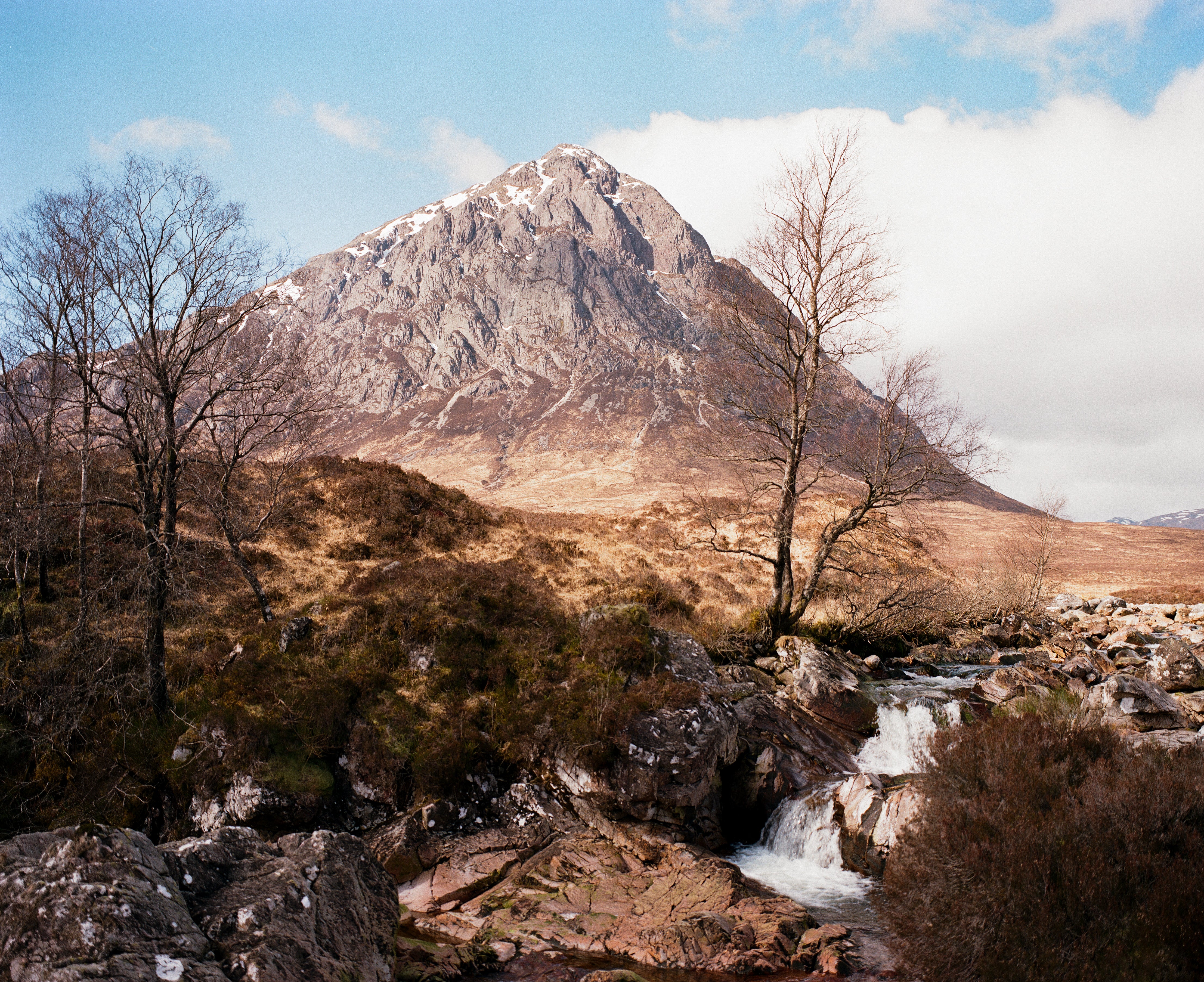 Buchaille Etive Mor Glencoe photograph of landscape with rocks and mountain in background