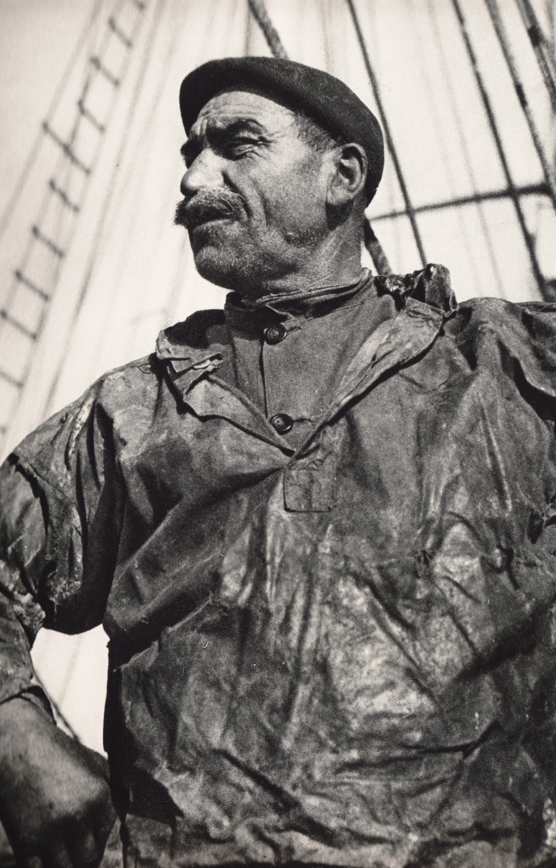 old photograph of French seafarer onboard ship