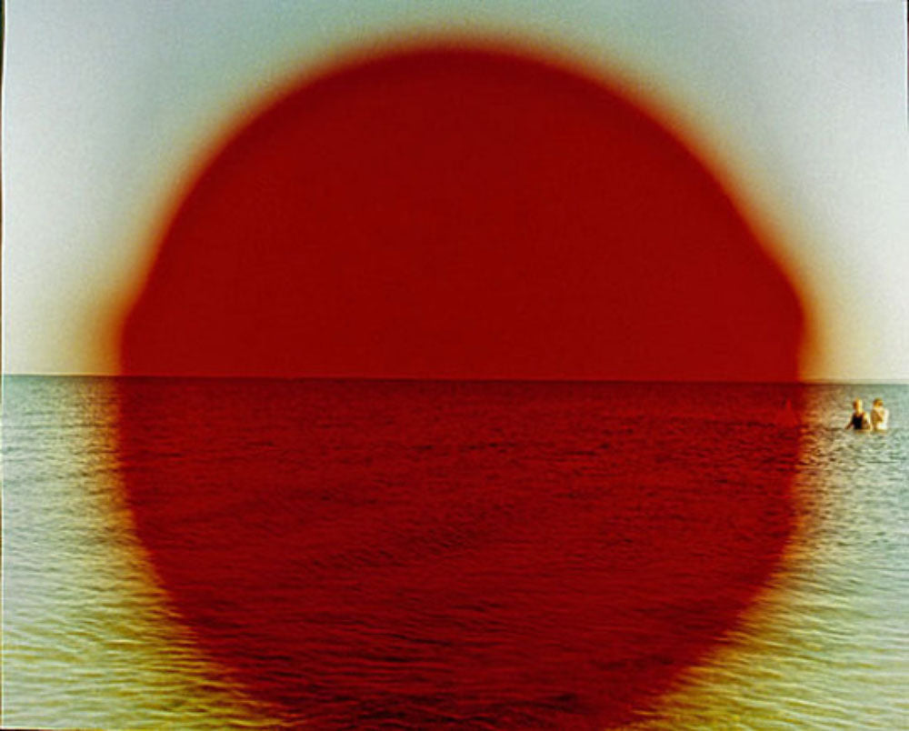 Jorum Studio Pentimento Visual Journey Warren Neidich vintage seascape photograph with red circle overlaid in centre