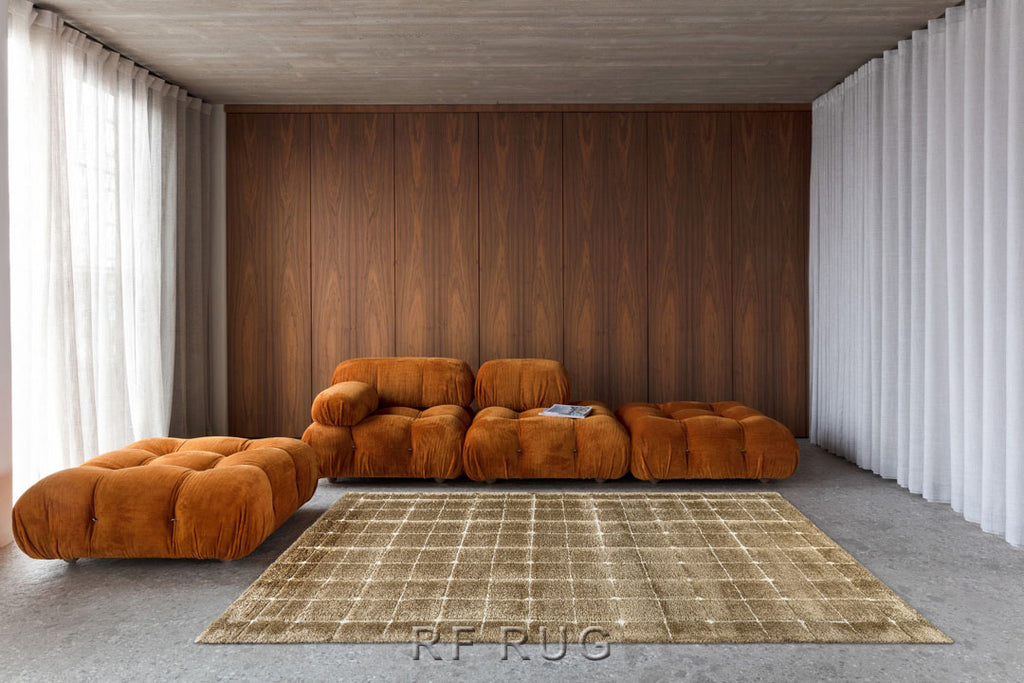 2 x 3 meters or more with brown and gold carpets to enrich the energy and vitality of the space