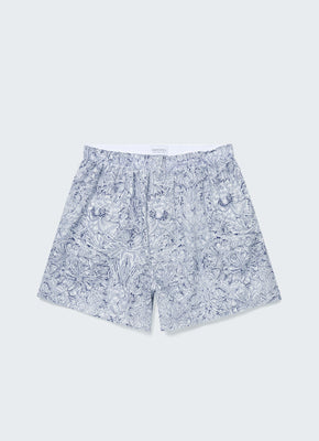 Men's Classic Boxer Shorts in White/Navy Pinstripe