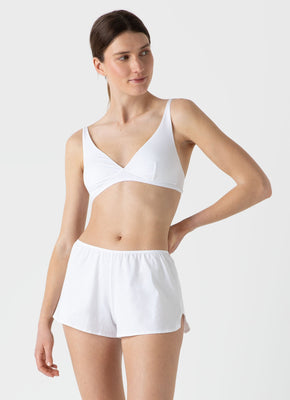 Women's Cotton Stretch Bralette in White