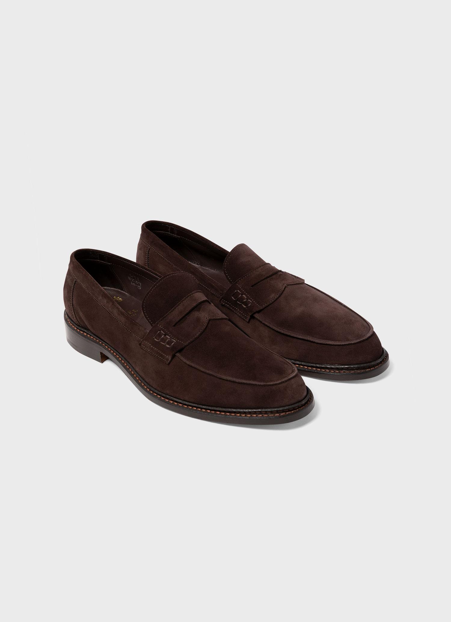 Men's Sunspel and Trickers Suede Loafer in Brown | Sunspel