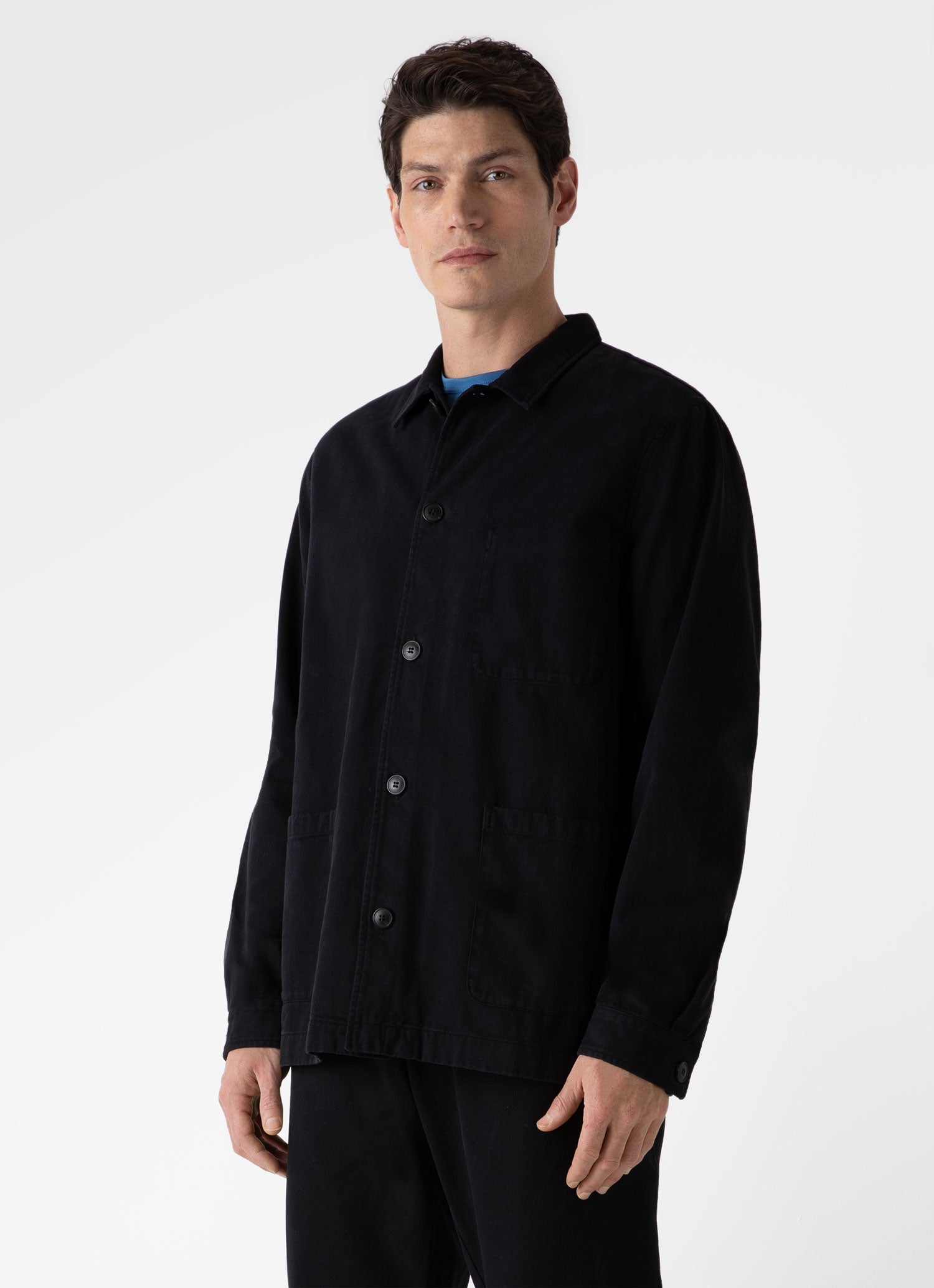 Men's Unstructured Blazer in Shale Blue | Sunspel