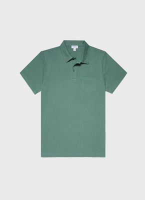 Celsius Men's Half Sleeve Classic Solid Regular fit Pique Polo with Pocket Hunter Green|Dark Green|M