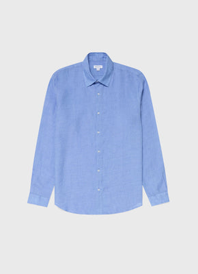 Men's Button Down Denim Shirt in Indigo | Sunspel