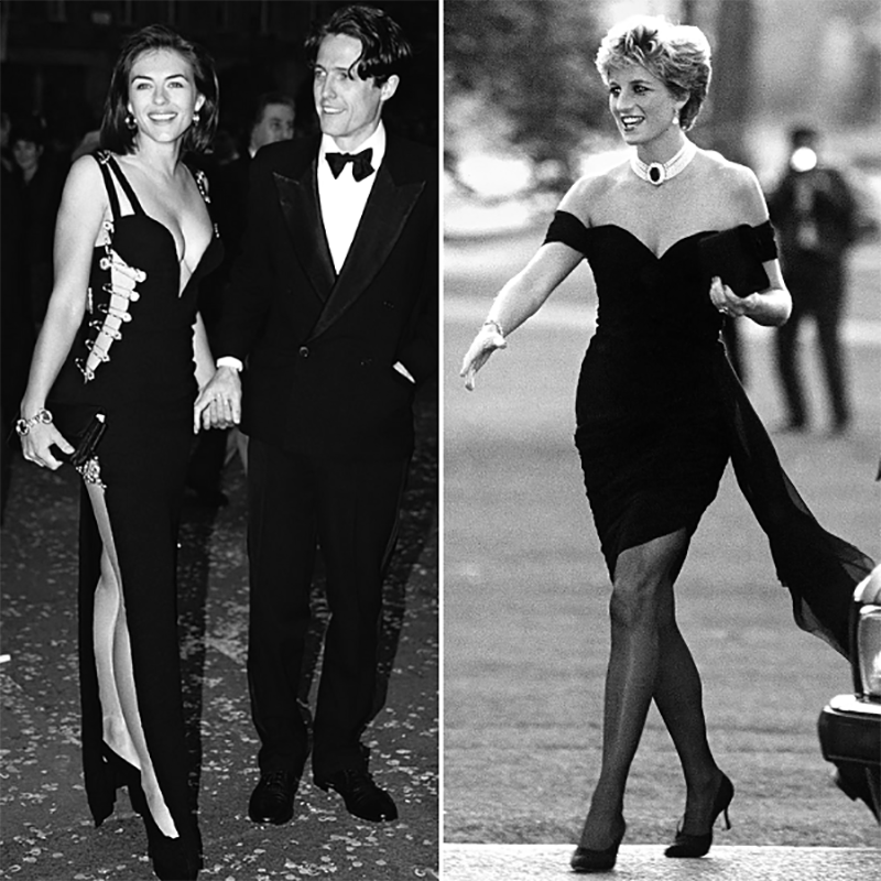 Elizabeth Hurley Hugh Grant Princess Diana Black Dress